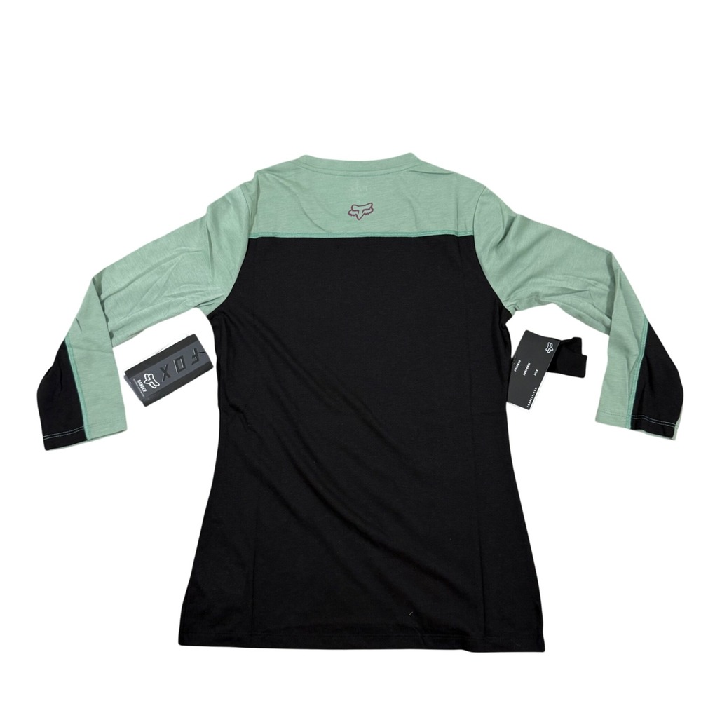 FOX Ranger Dri-Release 3/4 Sleeve Jersey Women's Small Black Green NEW‎ MTB Bike - Picture 3 of 9